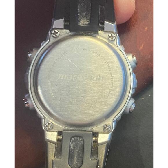 Women's 34mm Marathon Sports Watch, WR 30M, Black/Silver - Picture 4 of 4